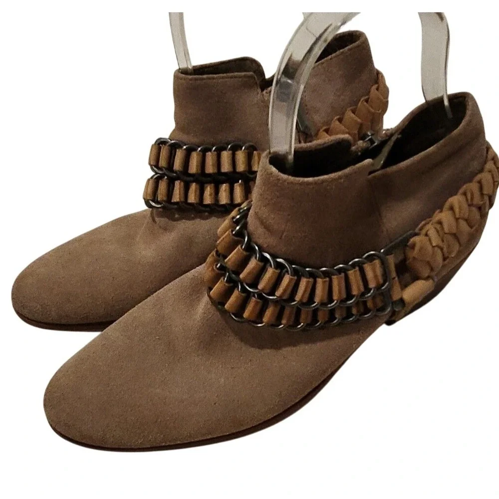 Sam‎ Edelman Boots Womens 7 M Posey Ankle Harness Leather Cowgirl Moto shoes